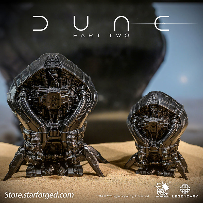 Baron Harkonnen is infamous for his ruthless cruelty and vile machinations. He amasses wealth through extortion, deceit, and betrayal, while maintaining his grip on power through torture, assassination, and slavery.
The Baron is obsessed with usurping House Corrino’s dominion, seeking to forge his own Harkonnen Empire. And on the desert planet of Arrakis, his forces plunder the planet’s precious "spice" with monstrous harvesting machines. The thunderous roar of their engines brings him limitless wealth and